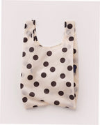 Baby Baggu Reusable Nylon Pouch Bag - Cream and Black Polka Dot
