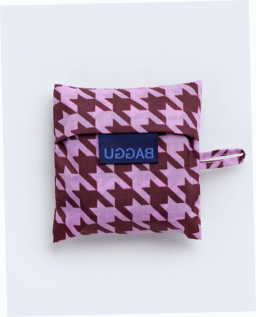 Baby Baggu Reusable Nylon Pouch Bag - Pink Houndstooth