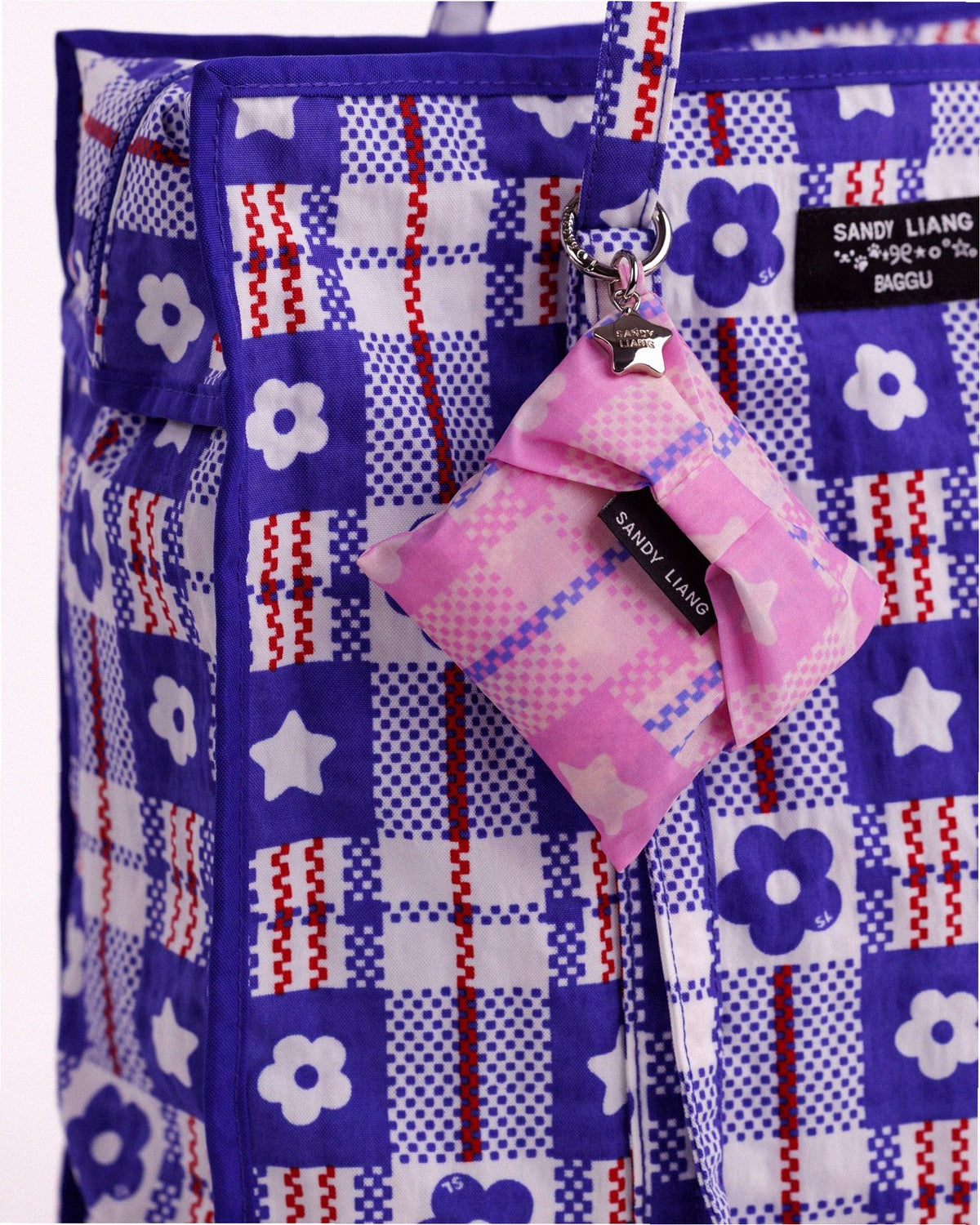 Baby Bow Baggu - Market Plaid Pink