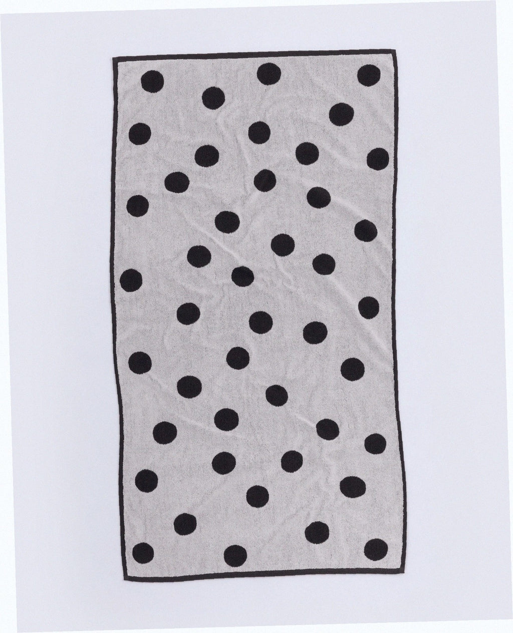 Bath Towel - Cream and Black Polka Dot