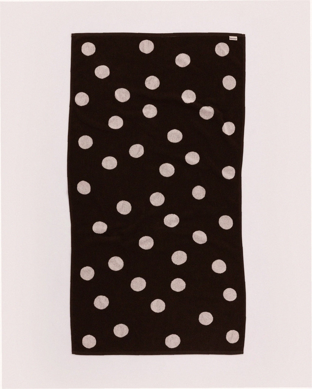 Bath Towel - Cream and Black Polka Dot