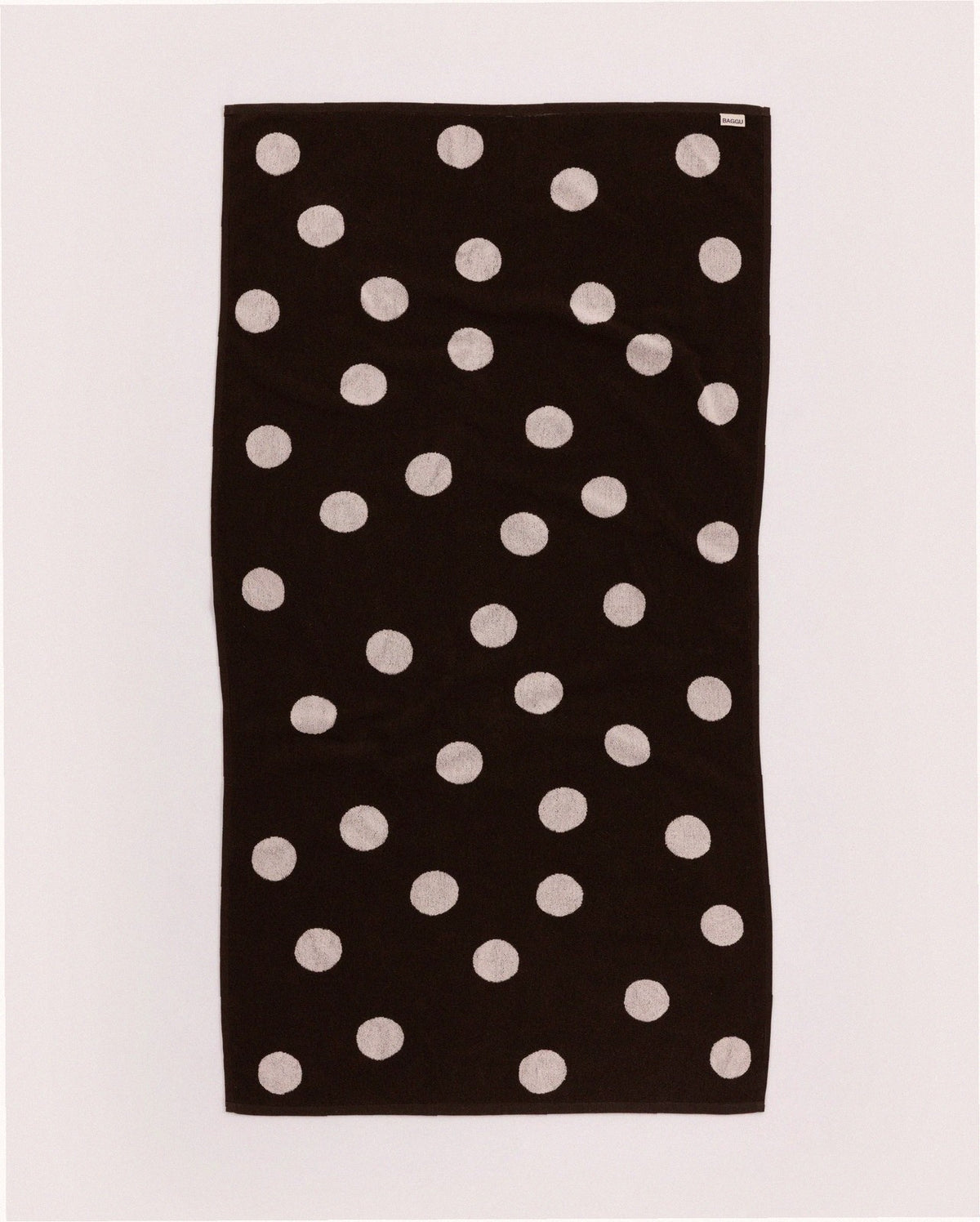 Bath Towel - Cream and Black Polka Dot