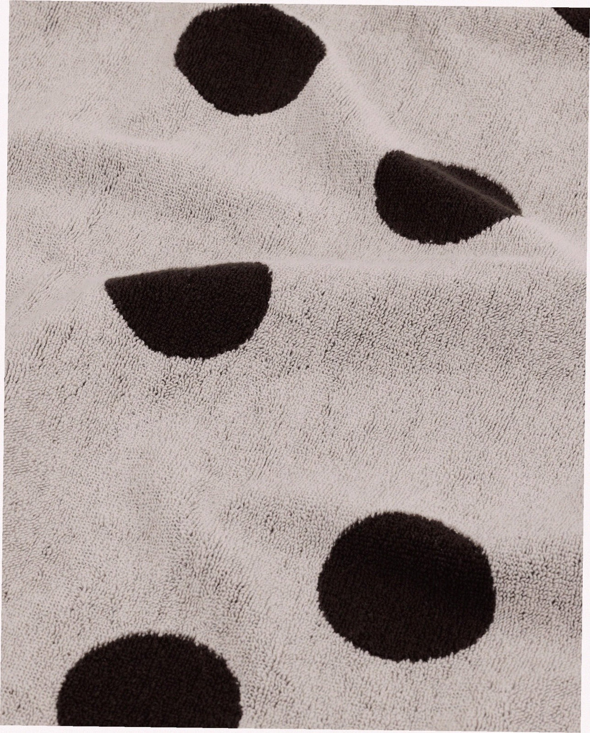 Bath Towel - Cream and Black Polka Dot