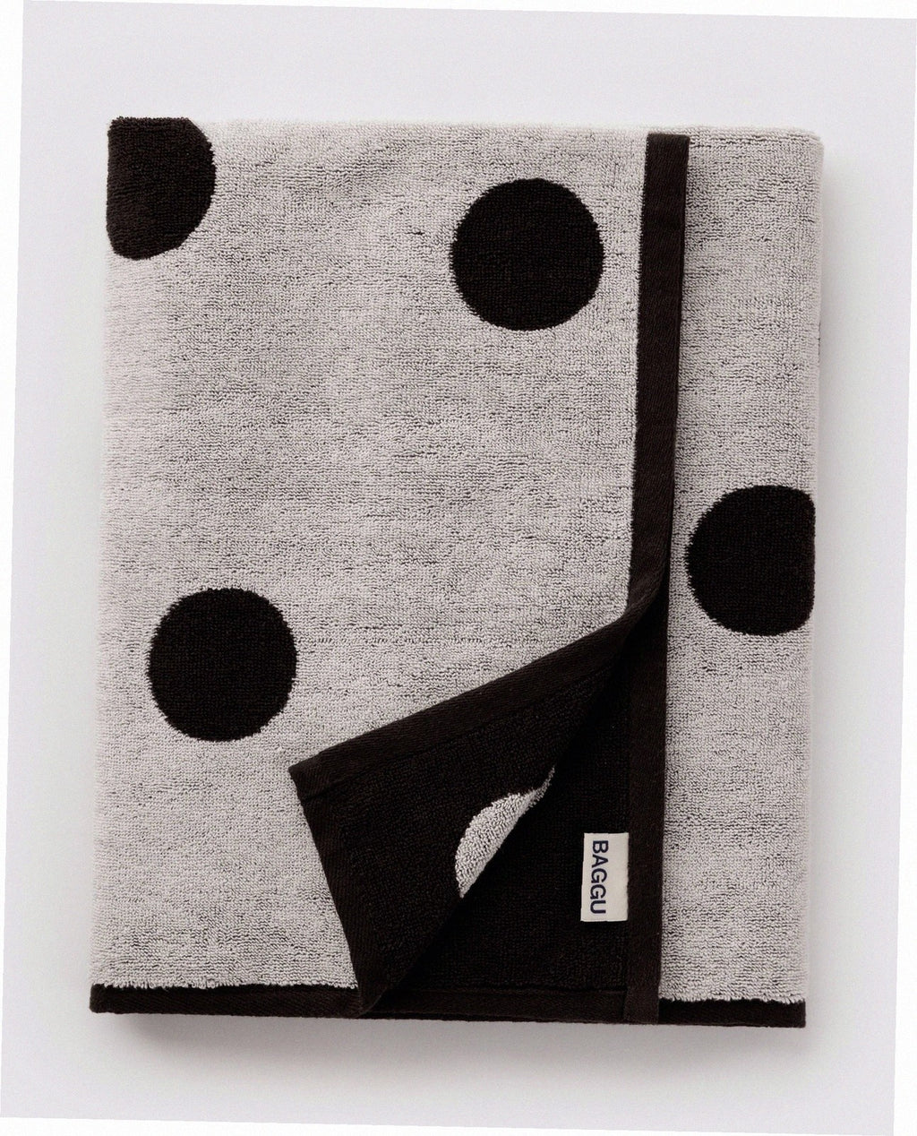 Bath Towel - Cream and Black Polka Dot