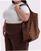 Big Baggu Reusable Nylon Shopping Bag - Leopard