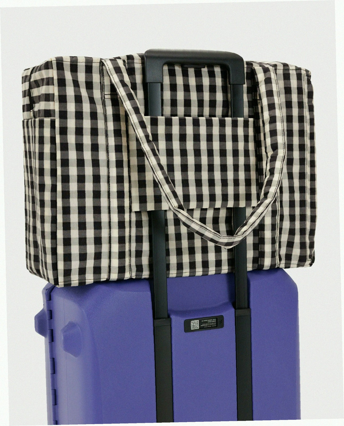 Cloud Carry-On Luggage - Black And Cream Gingham
