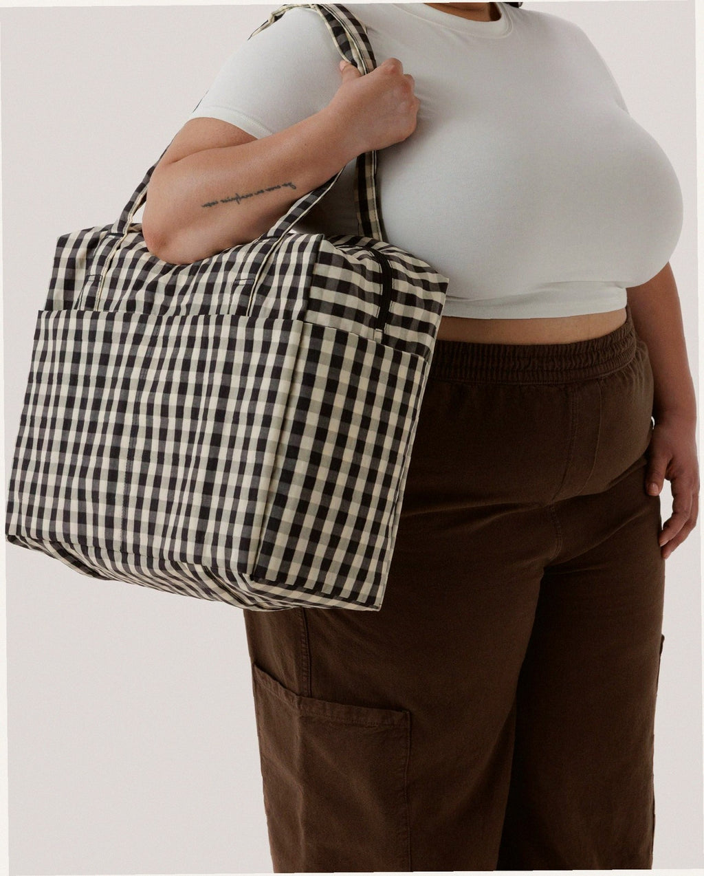 Cloud Carry-On Luggage - Black And Cream Gingham