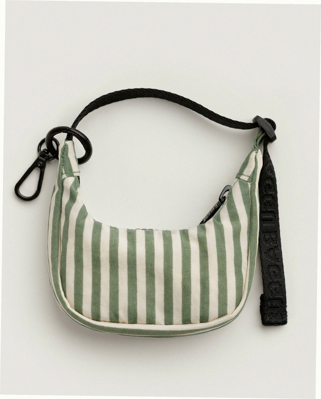 Crescent Bag Charm - Sage Stripe