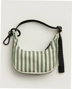 Crescent Bag Charm - Sage Stripe