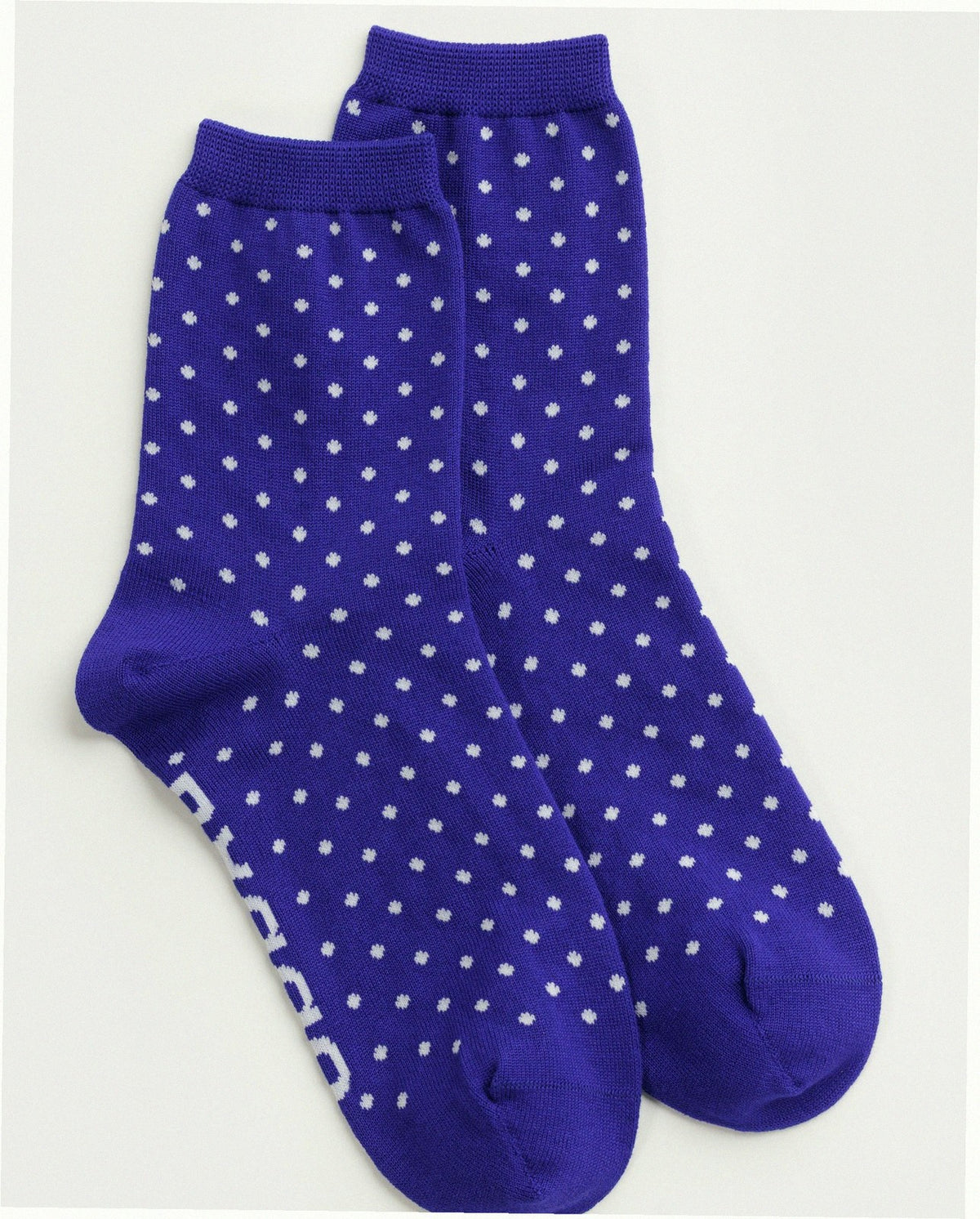 Crew Sock - Micro Blue and White Polka Dot