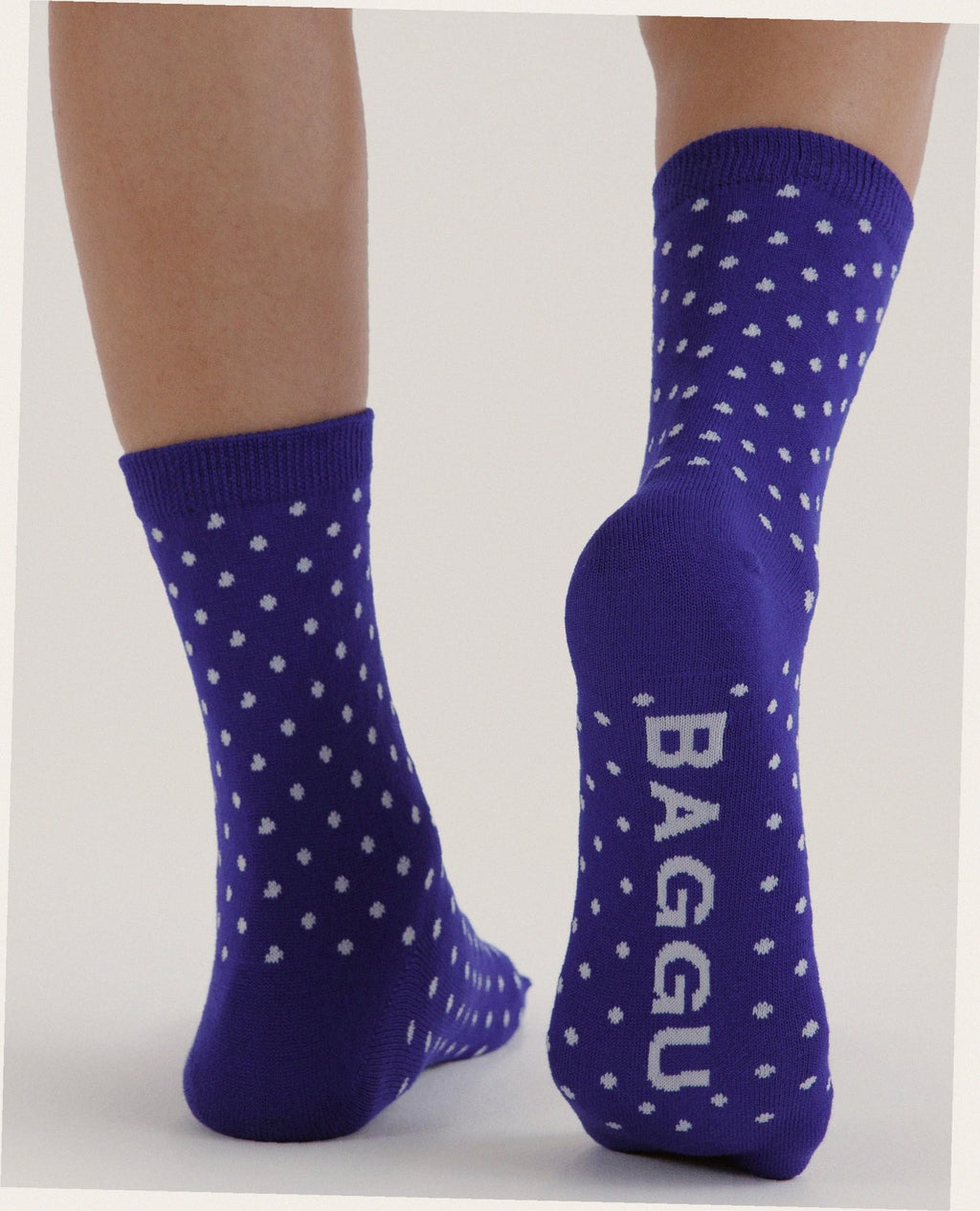 Crew Sock - Micro Blue and White Polka Dot
