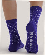Crew Sock - Micro Blue and White Polka Dot