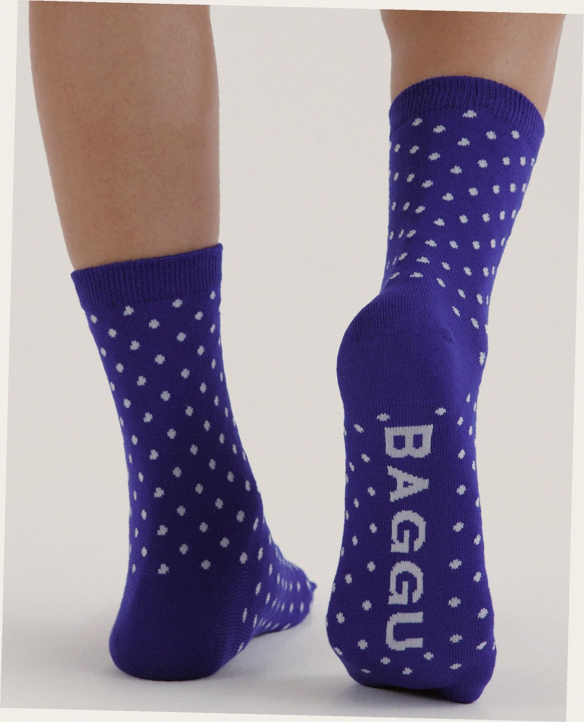 Crew Sock - Micro Blue and White Polka Dot