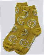 Crew Sock - Ochre Happy