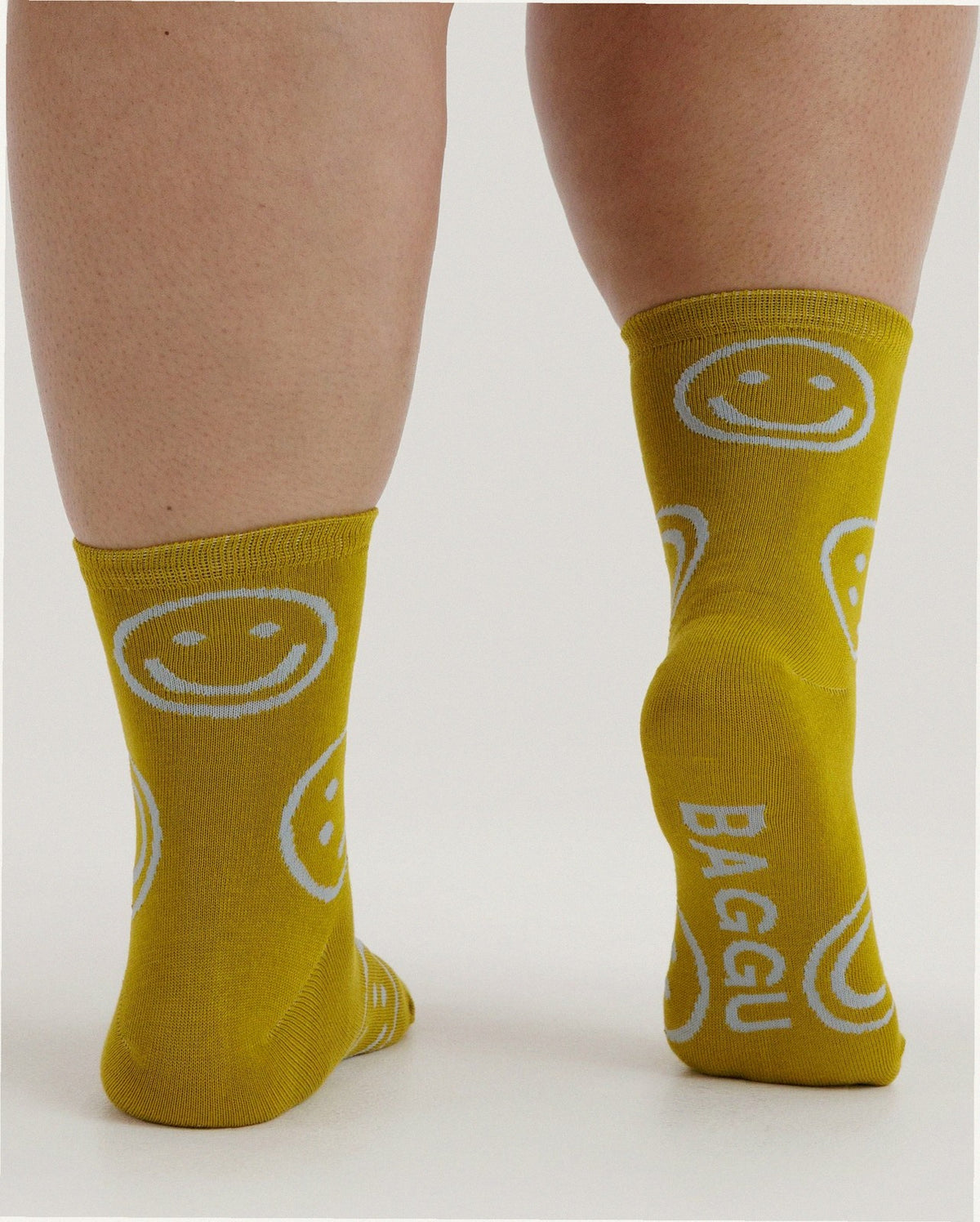 Crew Sock - Ochre Happy