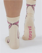 Crew Sock - Pink Bow