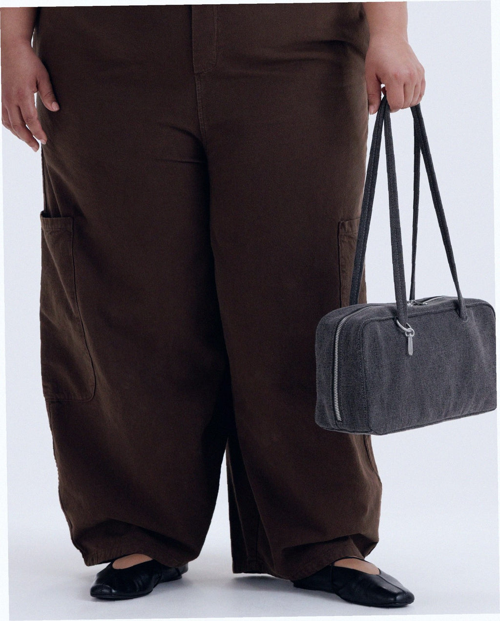 Denim Bowler Bag - Washed Black Denim