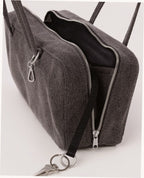Denim Bowler Bag - Washed Black Denim