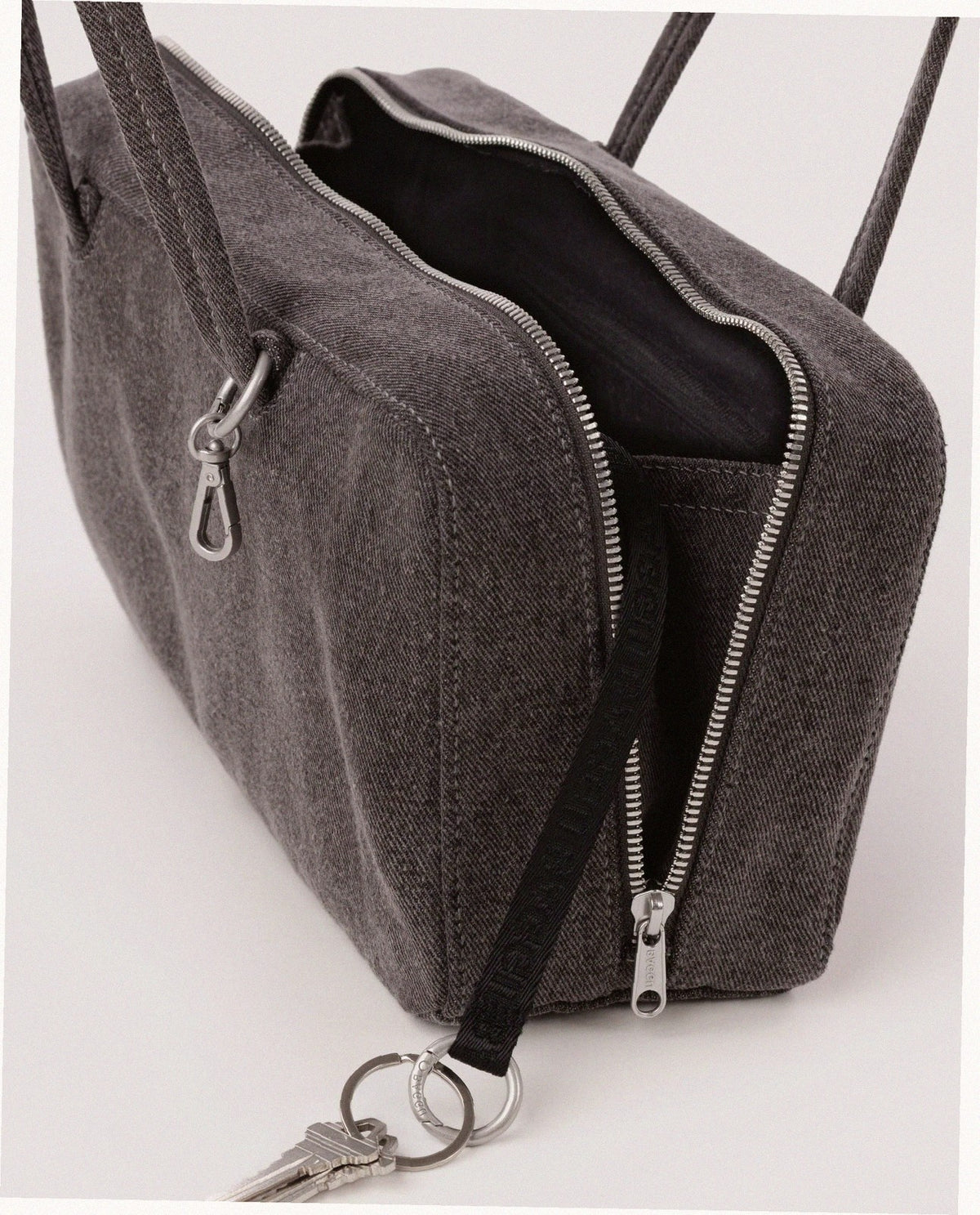 Denim Bowler Bag - Washed Black Denim
