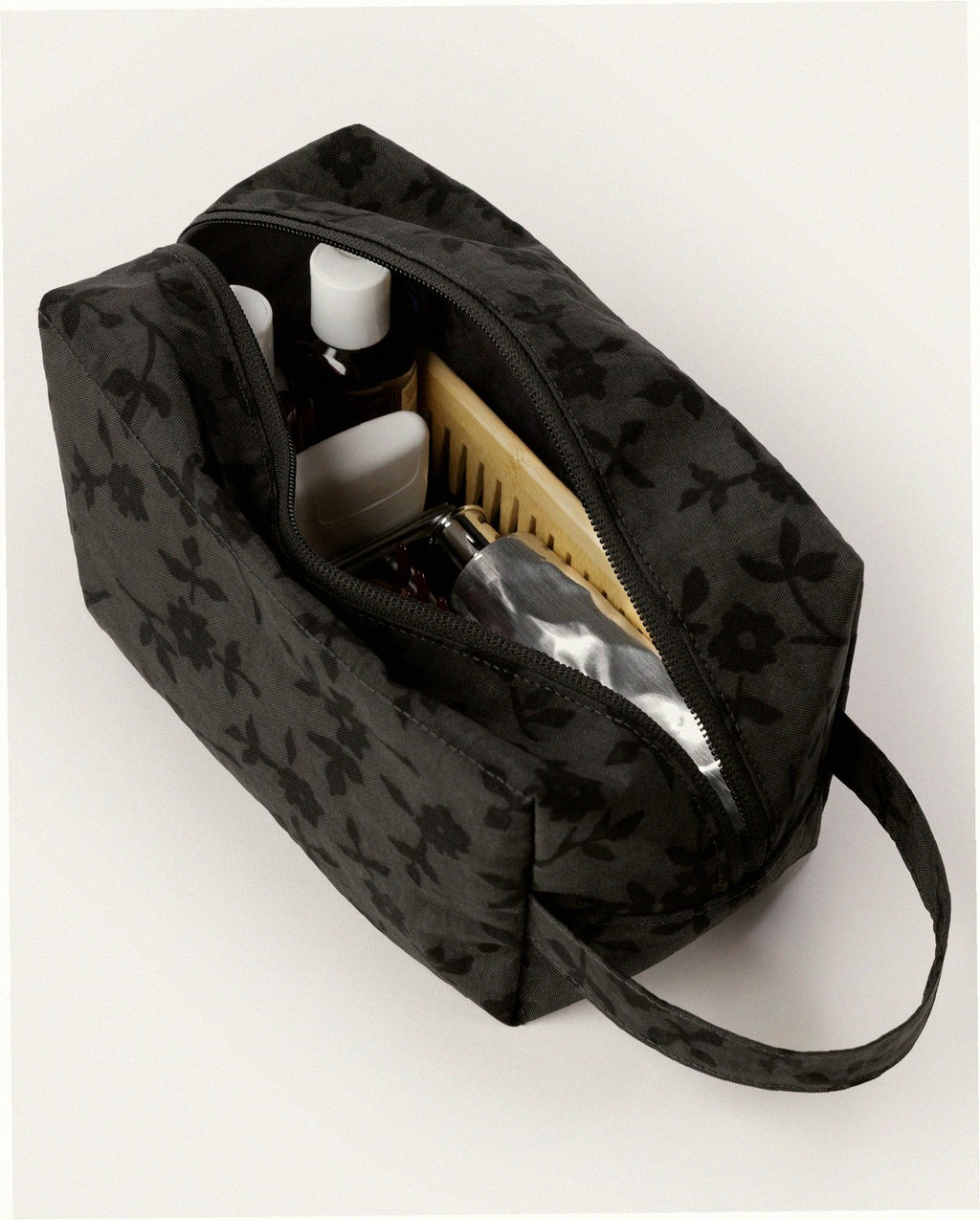 Travel Dopp Kit - Charcoal Ditsy Floral