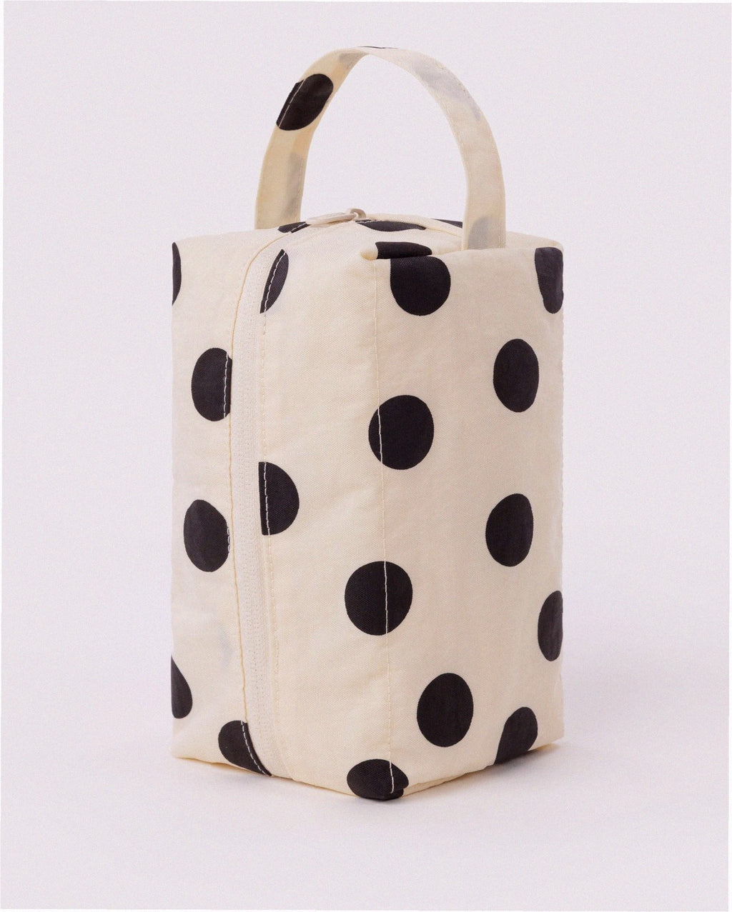 Travel Dopp Kit - Cream and Black Polka Dot