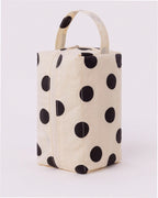 Travel Dopp Kit - Cream and Black Polka Dot