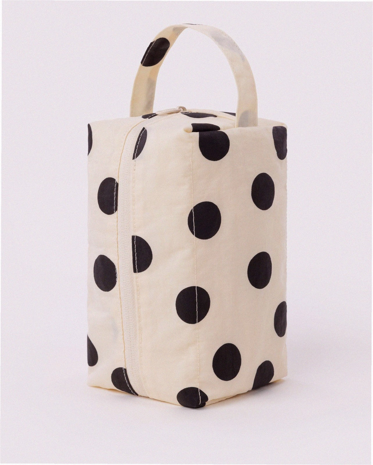 Travel Dopp Kit - Cream and Black Polka Dot