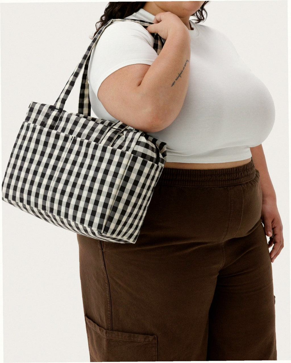 Everyday Cloud Bag - Black And Cream Gingham