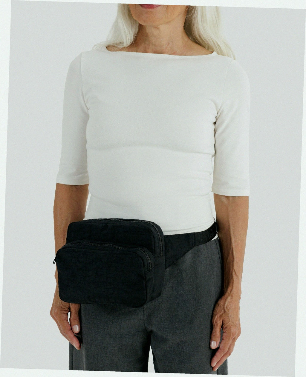 Nylon Fanny Pack Belt Bag - Black