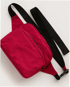 Nylon Fanny Pack Belt Bag - Cherry