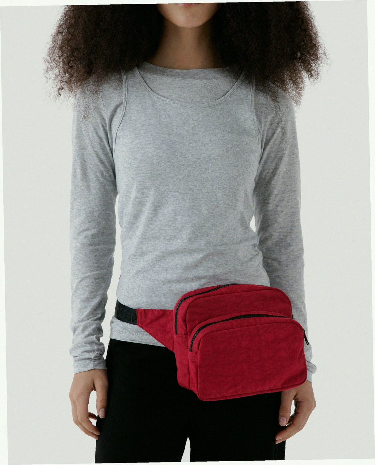 Nylon Fanny Pack Belt Bag - Cherry