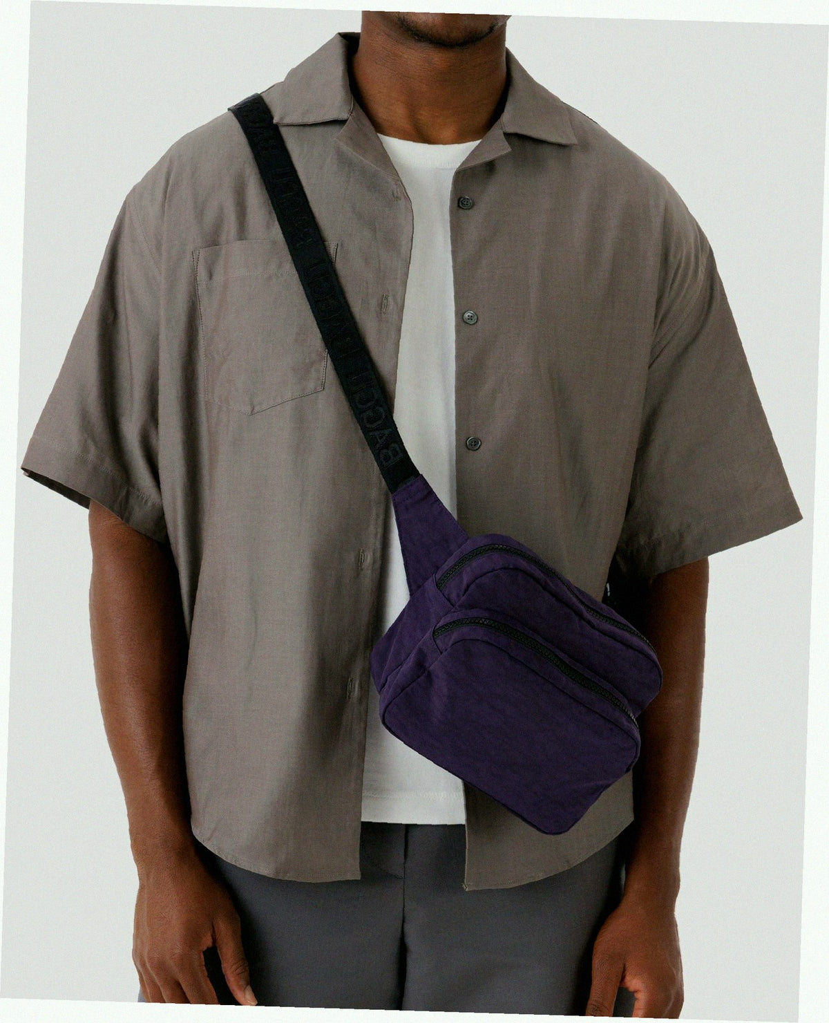Nylon Fanny Pack Belt Bag - Fig