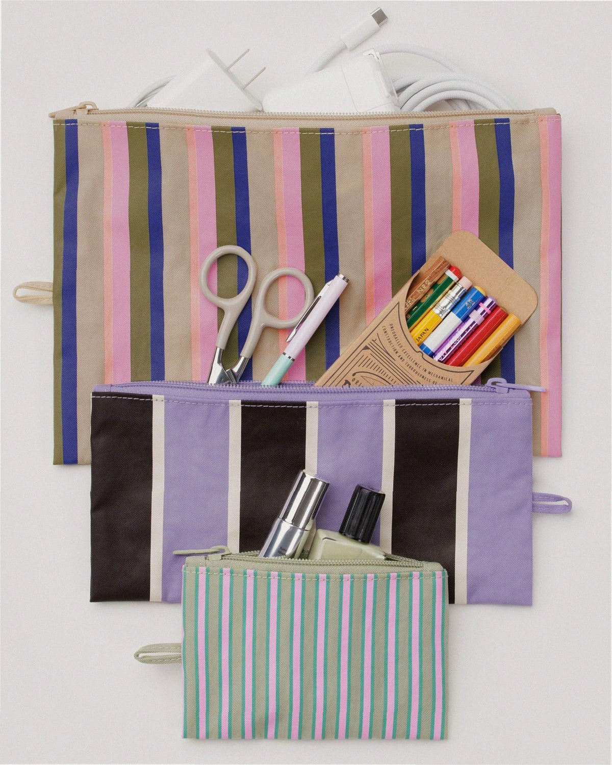 Flat Pouch Set - Candy Shop Stripes