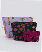 Go Pouch Set Travel Pouches - Carrots & Berries