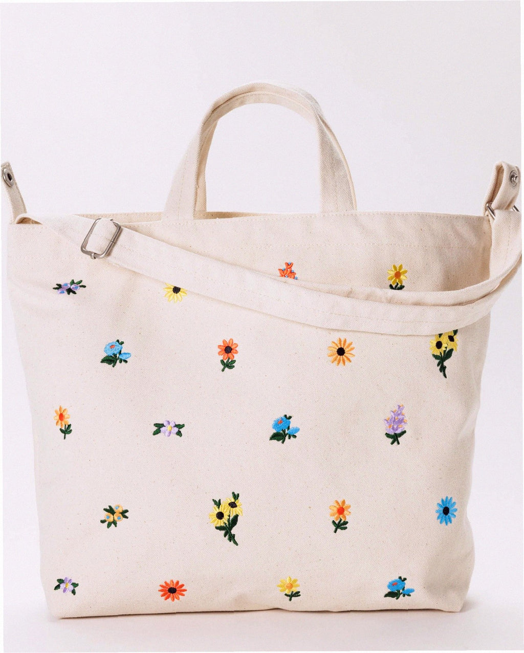 Horizontal Zip Duck Bag - Embroidered Ditsy Floral
