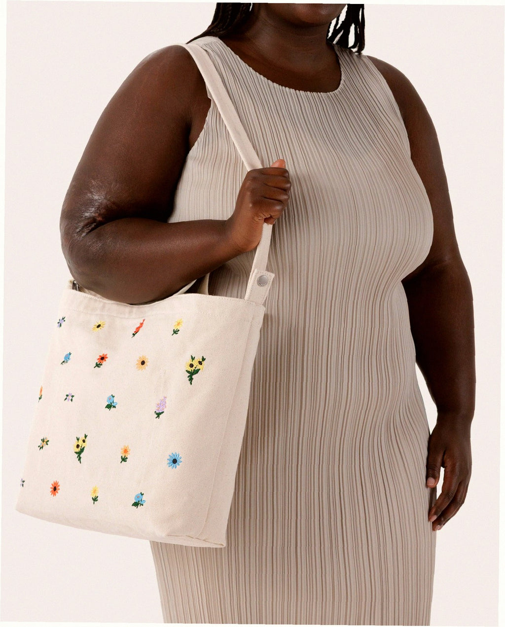Horizontal Zip Duck Bag - Embroidered Ditsy Floral