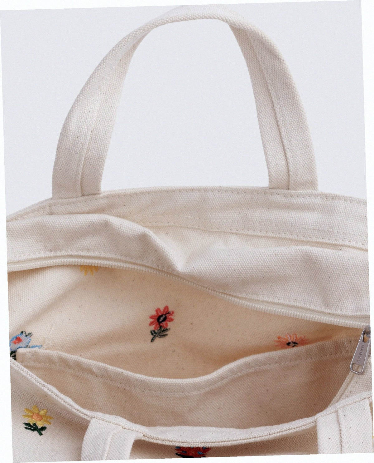 Horizontal Zip Duck Bag - Embroidered Ditsy Floral