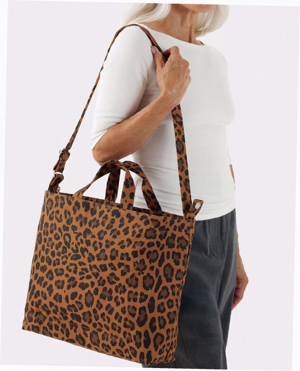 Horizontal Zip Duck Bag - Leopard