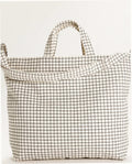 Horizontal Zip Duck Bag - Natural Grid