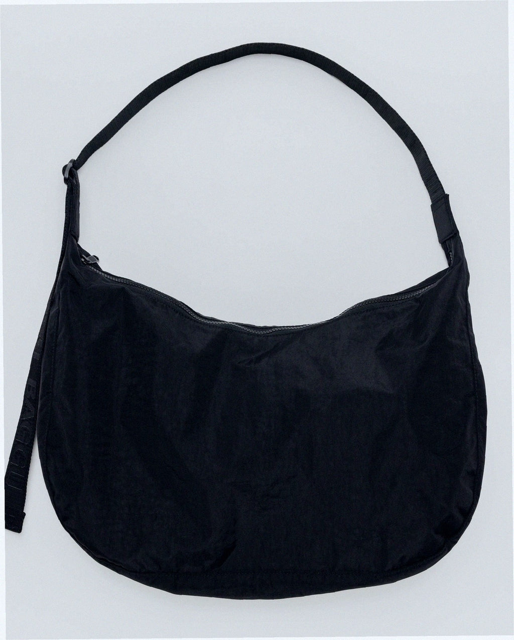 Large Nylon Crescent Shoulder Bag - Black 37.5