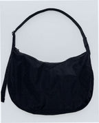 Large Nylon Crescent Shoulder Bag - Black 37.5