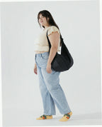 Large Nylon Crescent Shoulder Bag - Black 37.5