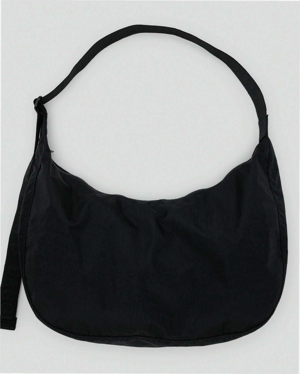 Large Nylon Crescent Shoulder Bag - Black