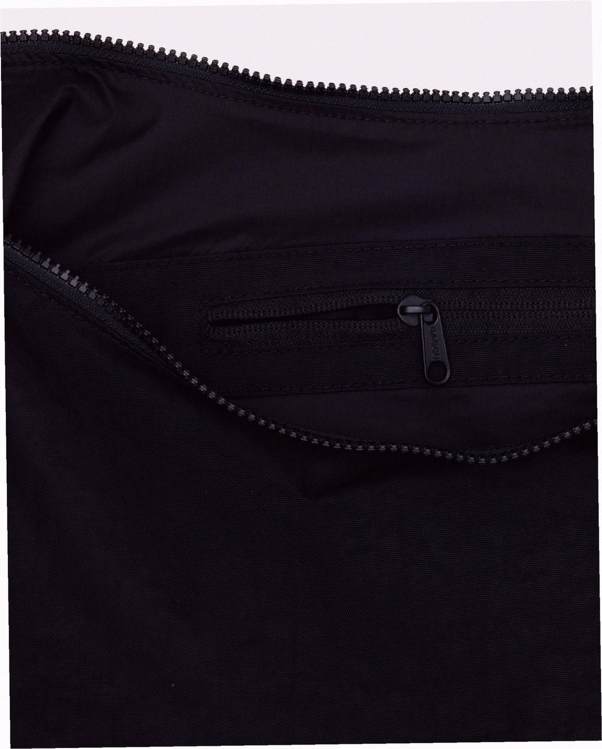 Large Nylon Crescent Shoulder Bag - Black