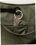 Large Nylon Crescent Shoulder Bag - Caper