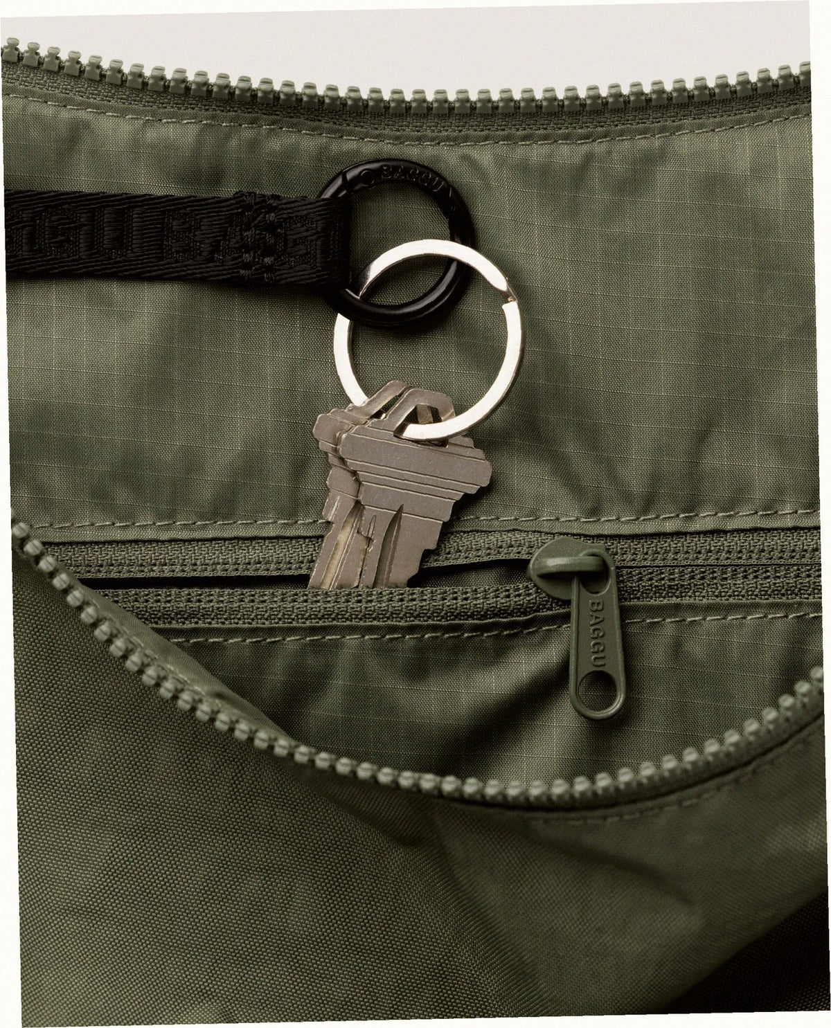 Large Nylon Crescent Shoulder Bag - Caper