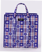 Large Nylon Market Bag - Market Plaid Blue