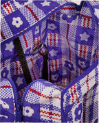 Large Nylon Market Bag - Market Plaid Blue