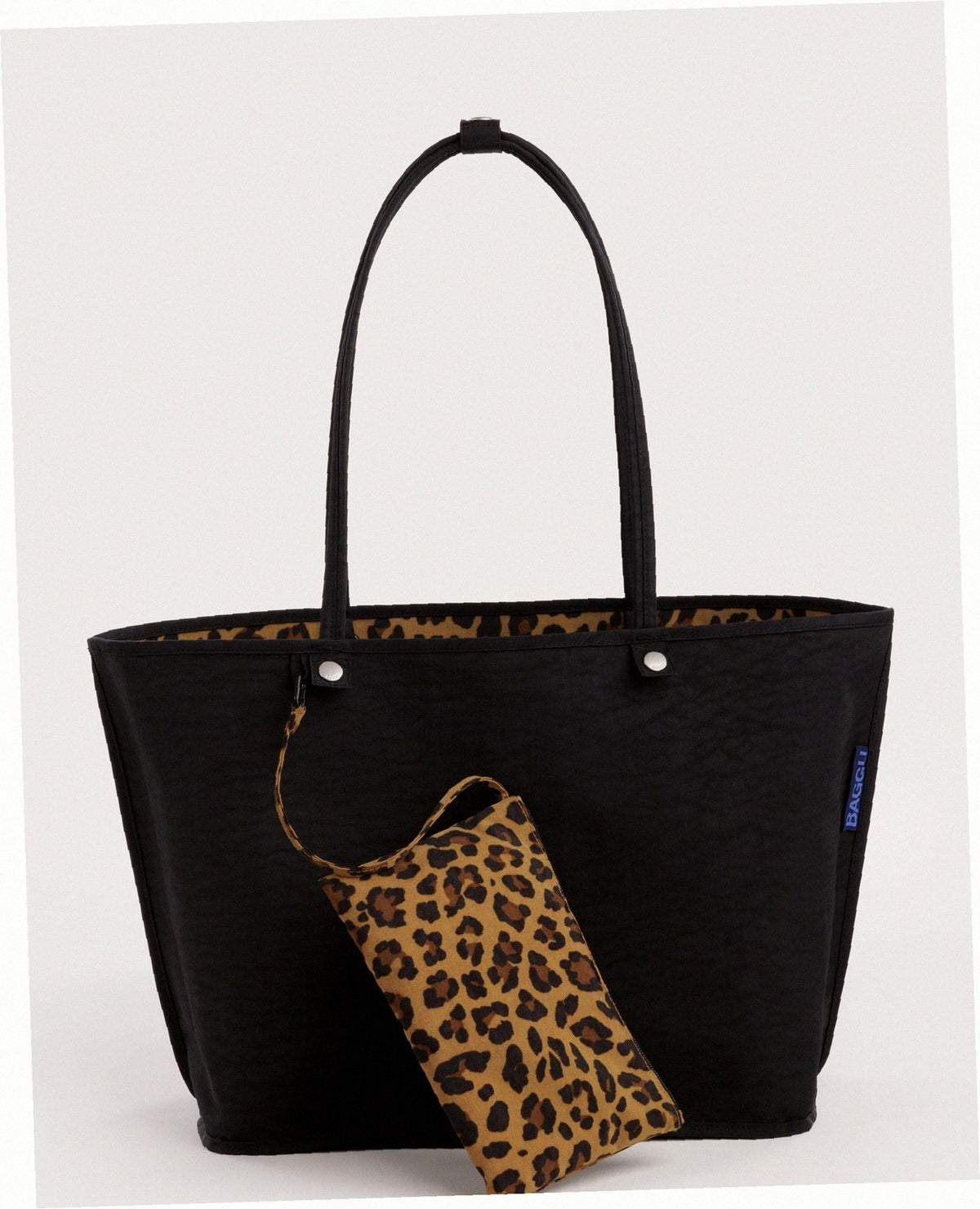 Large Nylon Reversible Tote - Leopard Mix