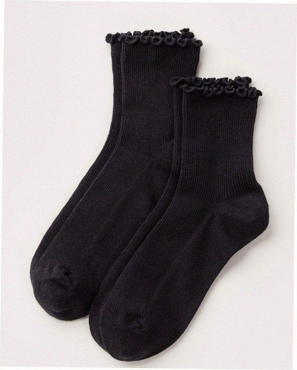 Lettuce Edge Sock Set of 2 - Black